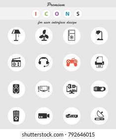 home appliances vector icons for web and user interface design