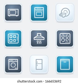 conjunto de iconos web de dispositivos domésticos, botones cuadrados