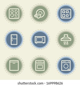 Web-Icon-Set für Haushaltsgeräte, Vintage-Tasten