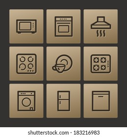 Home appliances web icons, buttons set