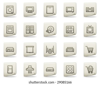 Home appliances web icons, document series