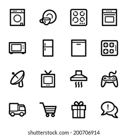 Home appliances web icons set
