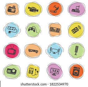 home appliances web icons for user interface design