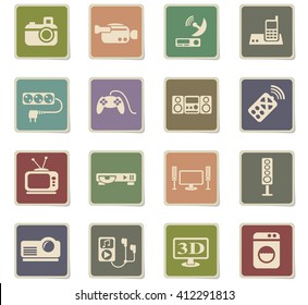 home appliances web icons for user interface design
