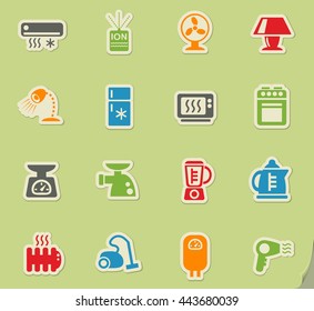 home appliances web icons for user interface design