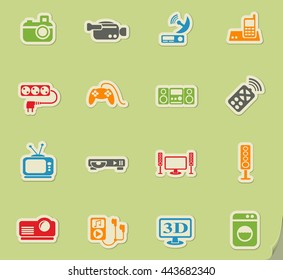 home appliances web icons for user interface design