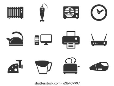 home appliances web icons for user interface design
