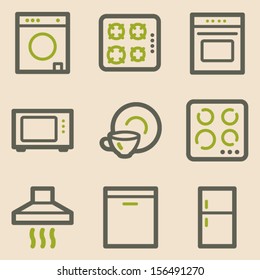 Home appliances web icons, vintage series