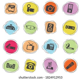 Home applicances color vector icons for web and user interface