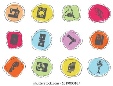 Home applicances simply symbols for web and user interface