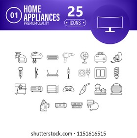 Home applience icons set