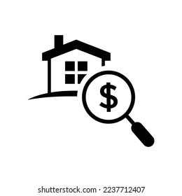 Home appraisal icon. Real estate clipart isolated on white background. Vector illustration.