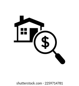 Home appraisal icon. Real estate clipart isolated on white background. Vector illustration.