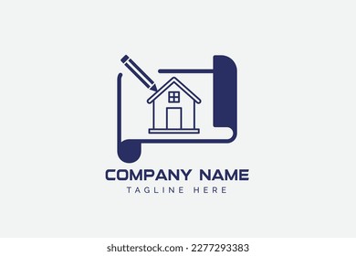 Ilustración vectorial del concepto del logotipo del arquitecto casero