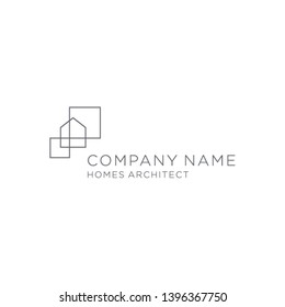 Home Architect logo designs. A simple and line art logo. Good for architect industries. 