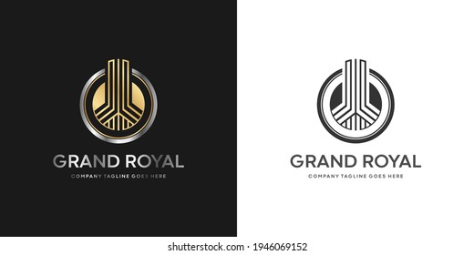 Ilustración del icono vectorial del logotipo hipotecario del arquitecto del hogar