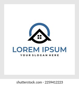 home architect mortgage logo vector icon illustration line outline monoline design