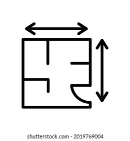 Home Architecture Plan Icon, Line Vector graphics