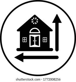 Home Area Measurement Icon / Black Vector Graphics