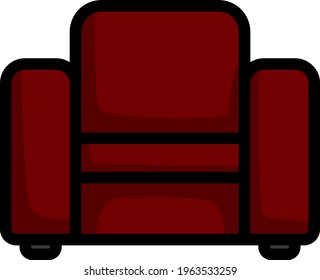 Home Armchair Icon. Editable Bold Outline With Color Fill Design. Vector Illustration.