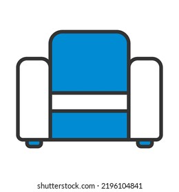 Icono de sillón residencial. Contorno de negrita editable con diseño de relleno de color. Ilustración vectorial.