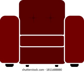 Home Armchair Icon. Flat Color Design. Vector Illustration.