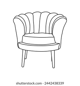 Icono de vector de sillón casero. Ilustración de vector