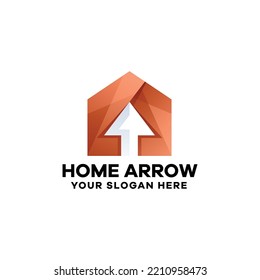 Home Arrow Gradient Logo Icon Template