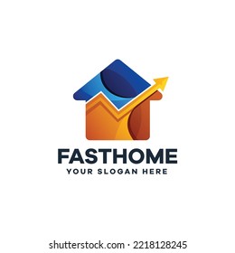 Home Arrow Gradient Logo, Real Estate and Investment Logo Design