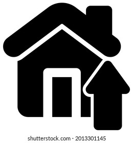 home arrow up icon black solid