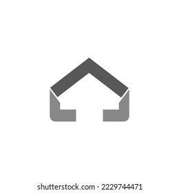 home arrow shadow simple logo template vector