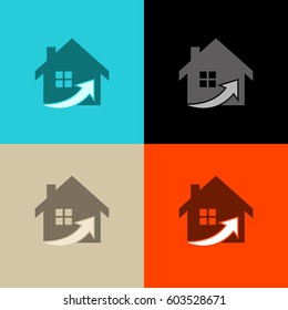 home arrow vector company logo