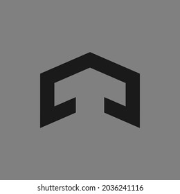 Plantilla de logotipo de vectores de casa y flecha para una empresa inmobiliaria. Ilustración de un techo. Elementos de diseño.