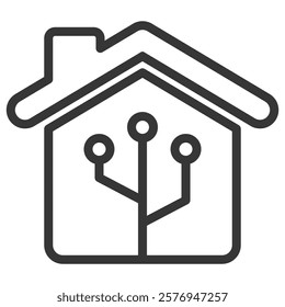 Home Assist Icon Lineal Style Vector Illustration