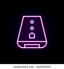 Home assistan neon icons. Simple outline vector of smart house set for UI and UX, website or mobile application