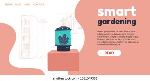 Home assistant and a robot with artificial intelligence. Smart greenhouse for seedlings. Growing indoor plants in an incubator. The technique analyzes plants and automatically fertilizes and waters.