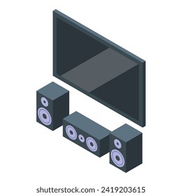 Home audio center icon isometric vector. Modern music. Cinema stereo
