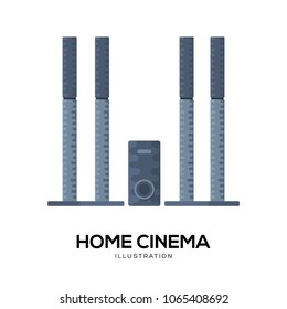 Home audio cinema icon vector. Home audio cinema sign on white background. Home audio cinema icon for web and app