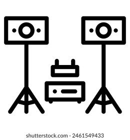 home audio icon line vector illustration
