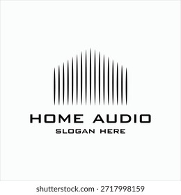 home audio logo design element vector template