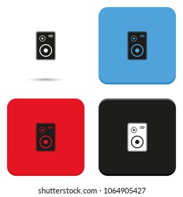 Home audio speaker flat vector icon.