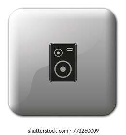 Home audio speaker flat vector icon.