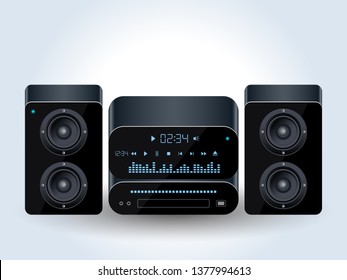 Home Audio System Realistic Vector Illustration