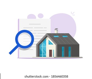 Home audit review vector, house building inspection illustration, property apartment documentation quality, examine of architecture construction, rent or buy information research