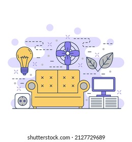 Home automation cute concept website illustration design 1