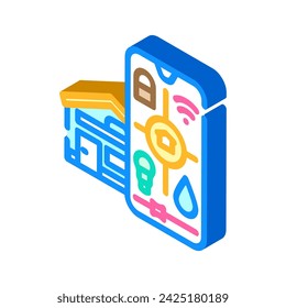 vector de icono isométrico eficiente de automatización del hogar. signo eficiente de automatización del hogar. ilustración de símbolo aislado