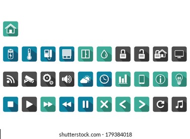 Home Automation Icon Set ,long Shadow