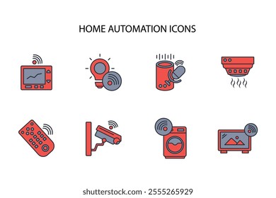 Home automation icon set.vector.Editable stroke.linear style sign for use web design,logo.Symbol illustration.