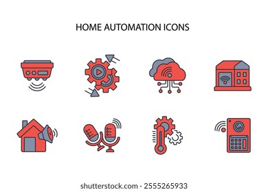 Home automation icon set.vector.Editable stroke.linear style sign for use web design,logo.Symbol illustration.