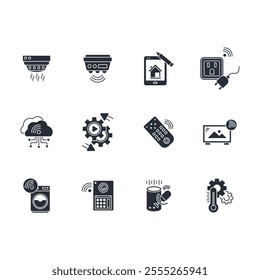 Home automation icon set.vector.Editable stroke.linear style sign for use web design,logo.Symbol illustration.